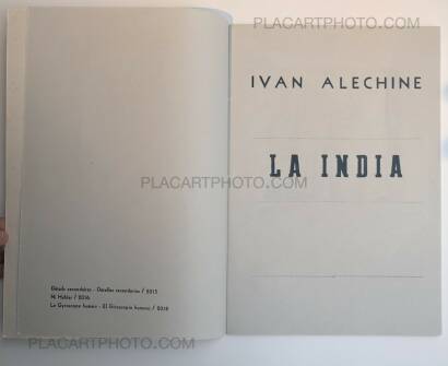 Ivan Alechine,LA INDIA (SIGNED EDT OF 90 copies)