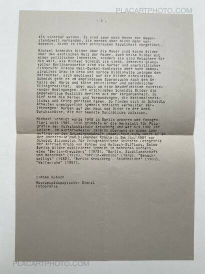 Michael Schmidt,Waffenruhe (with an extra 2 pages sheet) Michael Schmidt,Waffenruhe (with an extra 2 pages sheet)